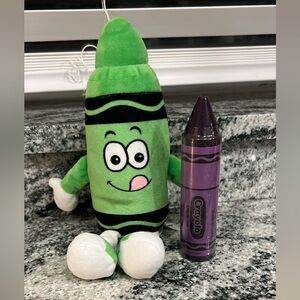 Crayola Green Plush with Purple Crayon Wendy’s Toy